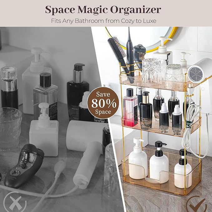 Aveniee Bathroom Counter Organizer, 3 Tier Skincare Perfume Countertop Storage - Image 4