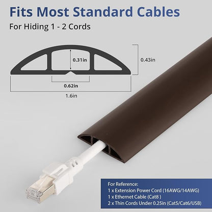ZhiYo 5.6ft Cord Covers for Wires on Floor, Cord Hider Floor Hide Extension - Image 2