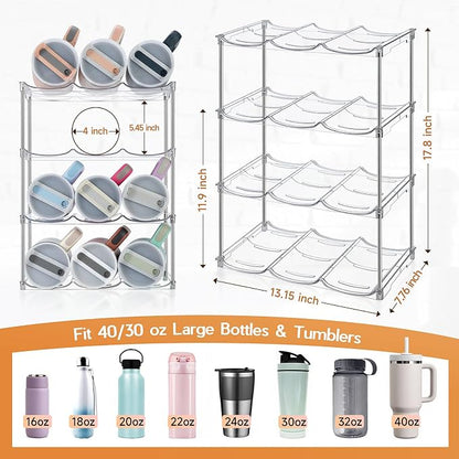 Water Bottle Organizer for Stanley 40 oz Tumbler, Stackable Tumbler Storage - Image 2