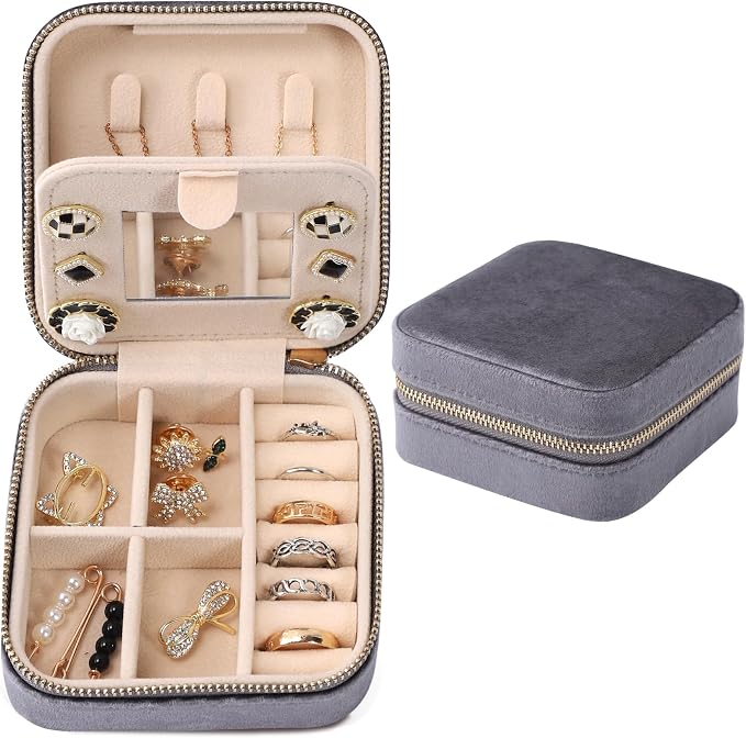 Dajasan Velvet Travel Jewelry Box, Mini Travel Jewelry Case, Small Portable by DAJASAN