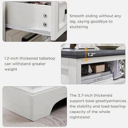 ACCOHOHO 18" Farmhouse Nightstand Set of 2 - Image 4