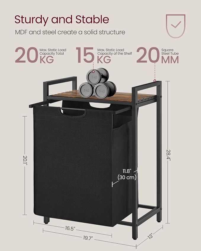 VASAGLE Laundry Hamper, Laundry Basket, Laundry Sorter - Image 6