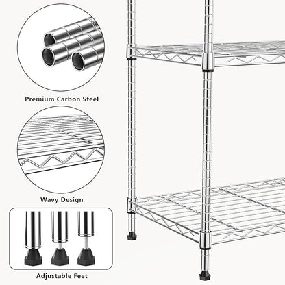 1250 lbs 5 Tier Shelf Metal Storage Shelves Wire Rack Closet Organizers - Image 5