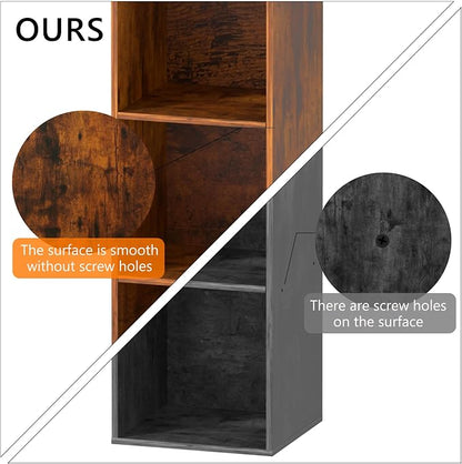 4 Cube Storage Organizer, 4 Tier Cube Bookcase Freestanding Storage Display - Image 6