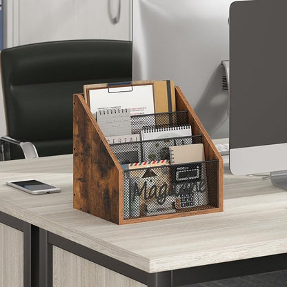 Magazine Holder, Wood Magazine Rack Floor, Mail Organizer Countertop, Magazine - Image 6