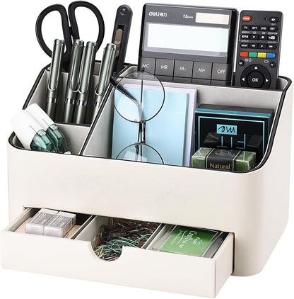 KINGFOM Desk Organizer with Drawer, Desk Organizer and Accessories 5 by KingfomLeatherHomeOfficeDecor