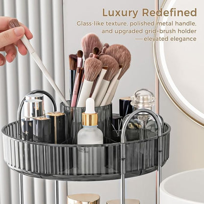 360° Rotating Makeup Organizer, Upgraded 2 Tier Skincare Perfume Organizers - Image 4