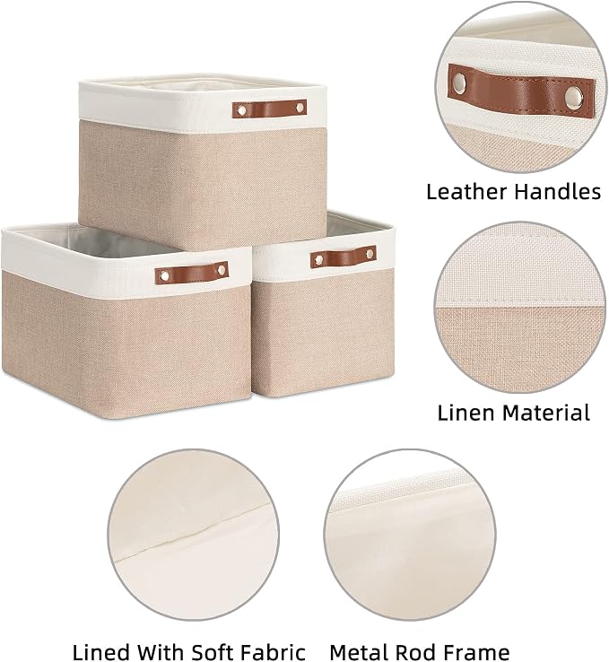 HNZIGE Fabric Storage Baskets for Shelves, Large Collapsible Storage Baskets - Image 5