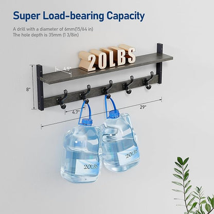 Tatub 29" Rustic Coat Rack Wall Mount - Image 7