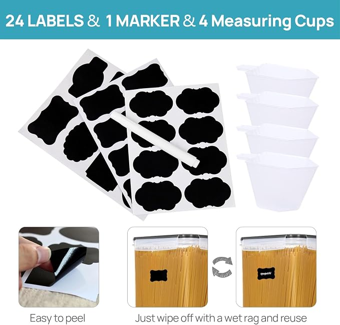 Vtopmart 10 PCS Flour and Sugar Storage Container, Large Airtight Food Canisters - Image 5
