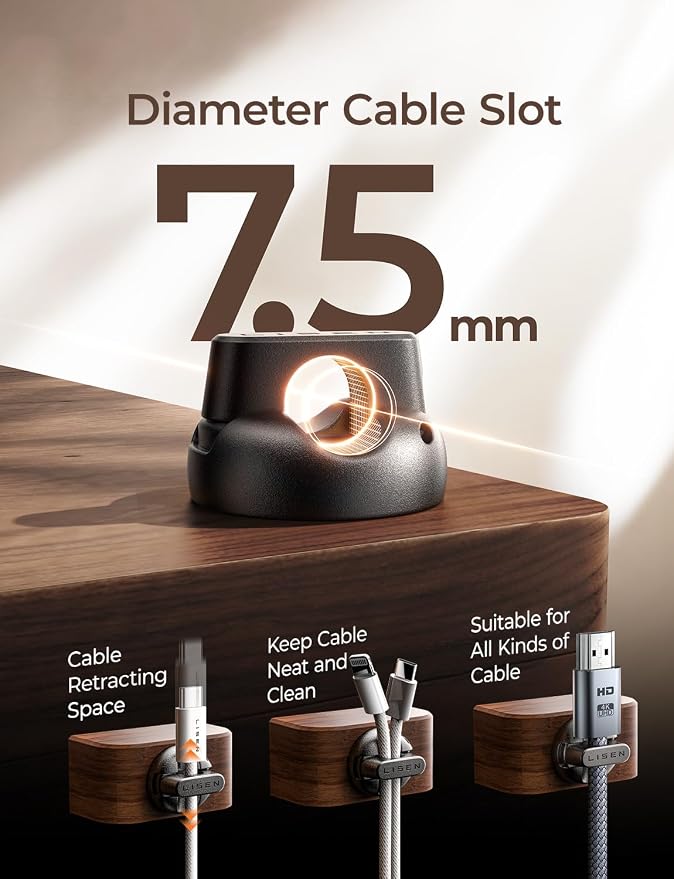 12-Pack Magnetic Cable Clips Cord Holder, LISEN Office Desk Organizers and - Image 6