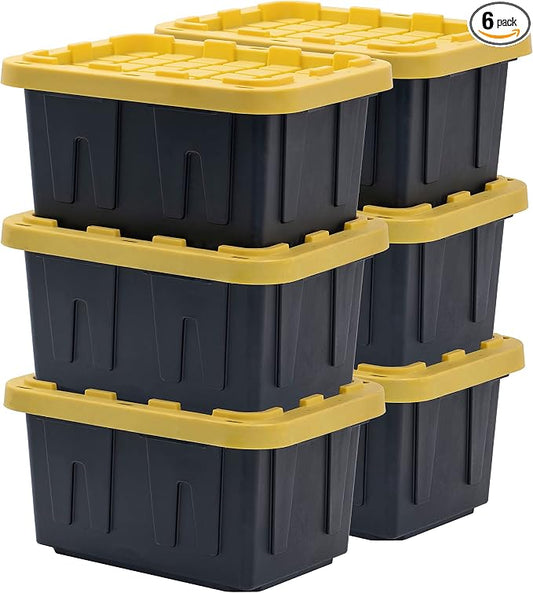 BLACK & YELLOW, 5-Gallon Heavy Duty Tough Storage Container & Snap-Tight Lid by BLACKYELLOW