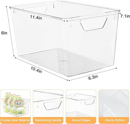 Attelite Clear Plastic Storage Bins, Large 6 Pack Pantry Organizer - Image 2