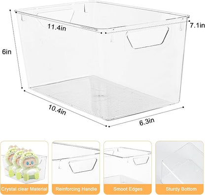 Attelite Clear Plastic Storage Bins, Large 12 Pack Pantry Organizer - Image 2