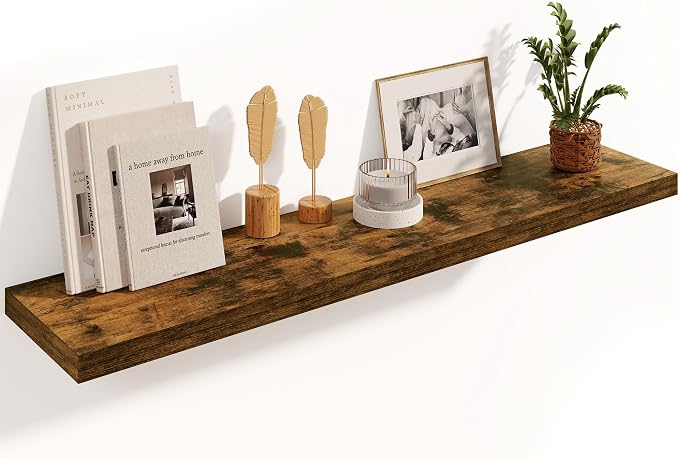 Fun Memories Floating Shelves, 8 Inch Deep Floating Shelves, Rustic Wood by FunMemories
