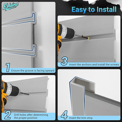 Ezlaino PVC Slat Wall Paneling 4FT x 2FT- Thickened & Durable, Waterproof - Image 6