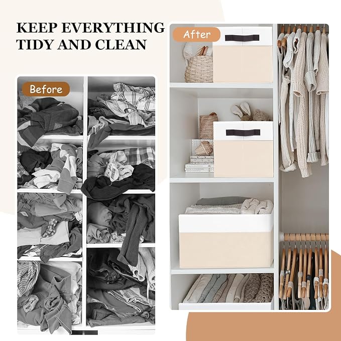 Criusia 4 Pack Baby Clothes Organizer Bins, Fabric Collapsible Storage Baskets - Image 5