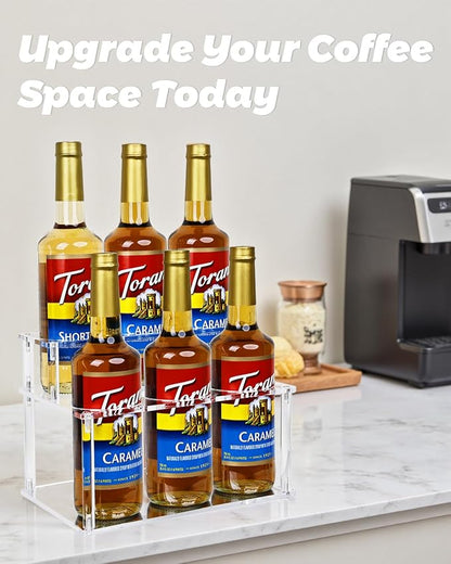 Upgraded Thickened Acrylic Coffee Syrup Organizer, 2-Tier Coffee Station - Image 5