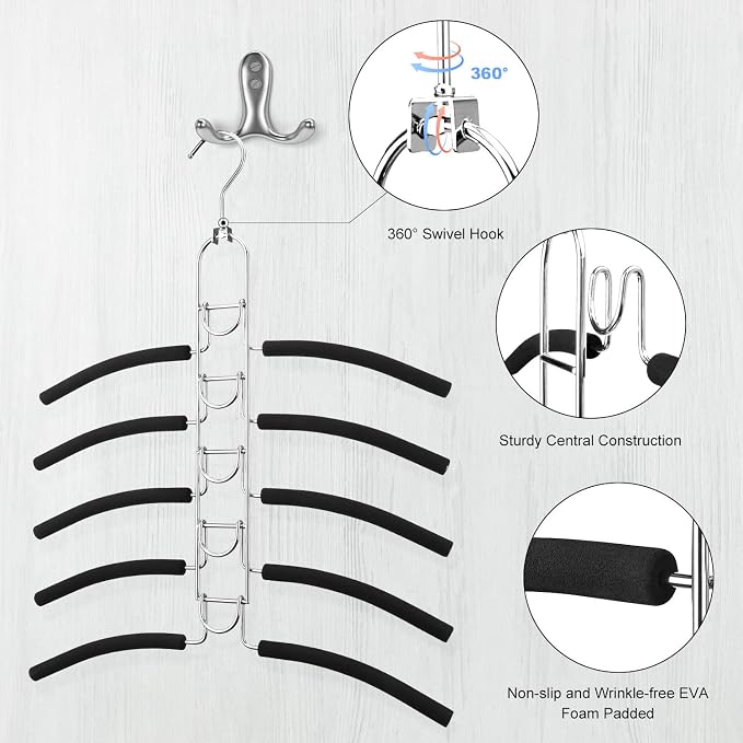 Space Saving Clothes Hangers, Anti-Slip Foam Padded Shirt Suit Hanger - Image 2