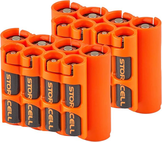 Storacell AA + AAA Combo Battery Storage Caddy and Dispenser, Holds 4 AA + 4 by Storacell