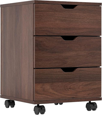 Farini Mobile File Cabinet for Home Office, 3 Drawer Chest Wood, Drawers Unit by Farini