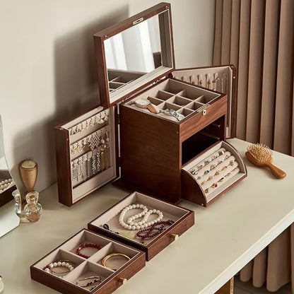 Black Walnut Wooden Jewelry Box, Wood Jewelry Organizer - Image 3