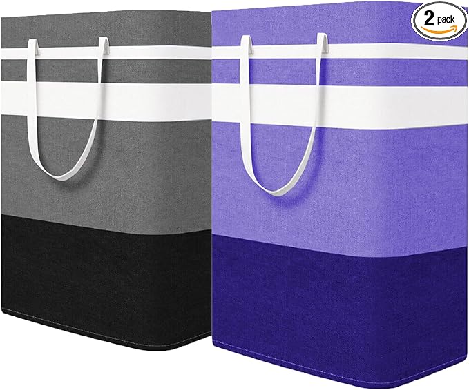 2-Pack Foldable Laundry Basket, Large Laundry Baskets by Kewjug