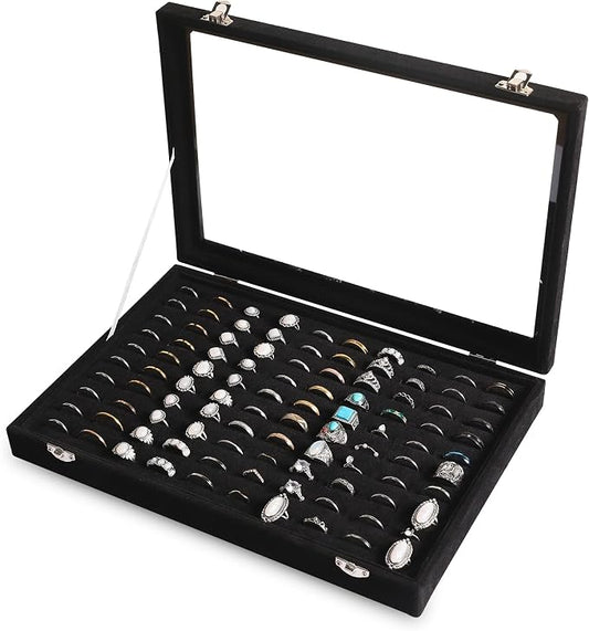 Frebeauty Ring Organizer Tray 100 Slots Ring Holder by Frebeauty