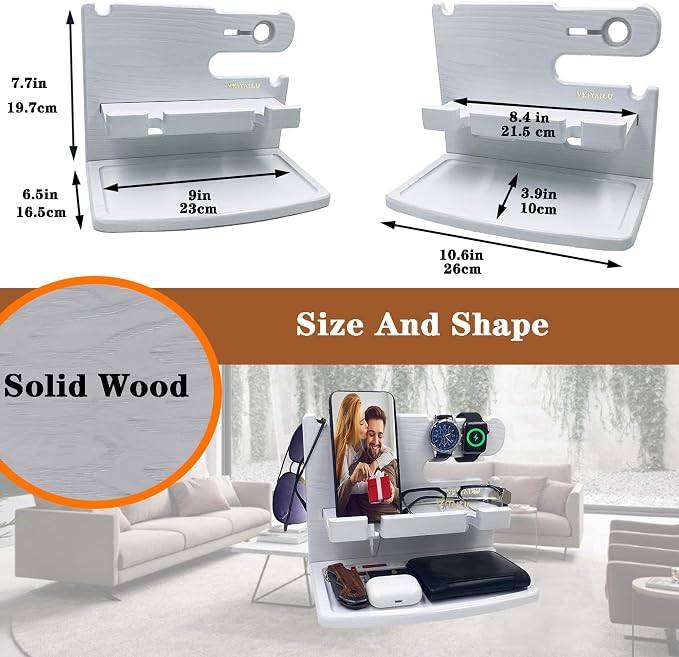 Gifts for Women Girlfriend Him Men Dad Husband Boyfriend Nightstand Organizer - Image 3