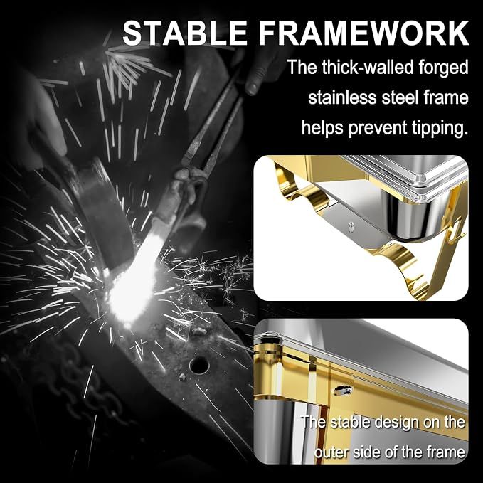 Chafing Dishes for Buffet 2 Pack, 11QT Stainless Steel Food Warmers for Parties - Image 4
