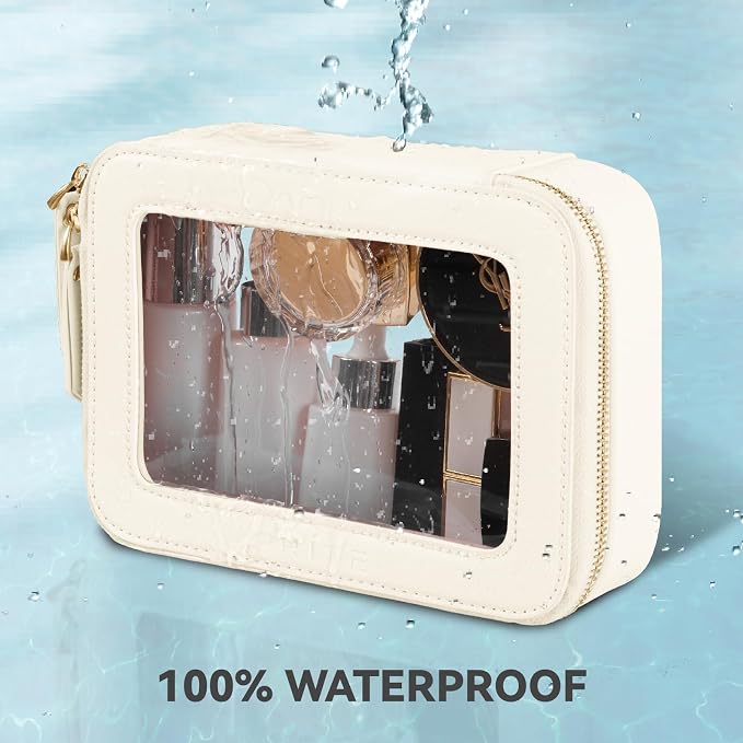 Prite Clear Makeup Bag Cosmetic Organizer Case Waterproof Travel Toiletry Bag - Image 5