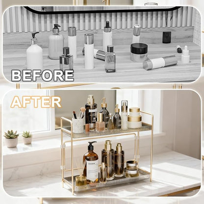 LEEDA 2 Tier Bathroom Counter Shelves, Countertop Shelf Organizer - Image 4