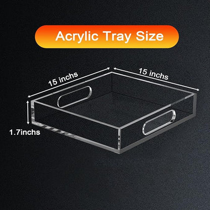 15 * 15 Acrylic Tray for Ottoman, Serving Tray - Image 2