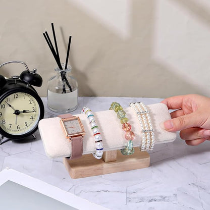 Wooden Watch Display Stand Wood T-Bar Bracelet Display Stand Jewelry Organizer - Image 6