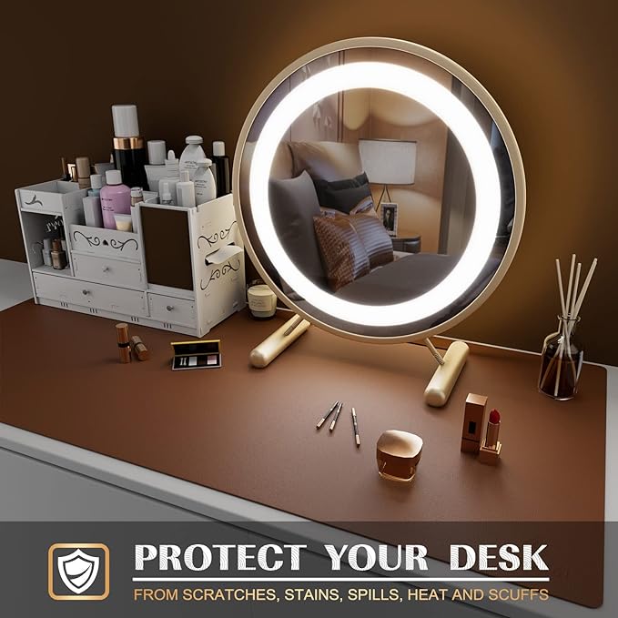 K KNODEL Large Office Leather Desk Mat, Mouse and Keyboard Pad, Computer and - Image 6