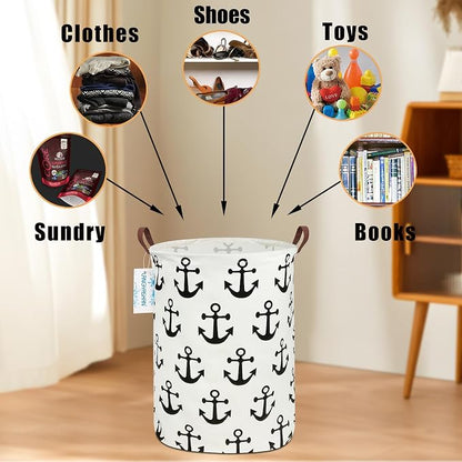 LANGYASHAN Laundry Basket Canvas Fabric Collapsible Organizer Basket - Image 4