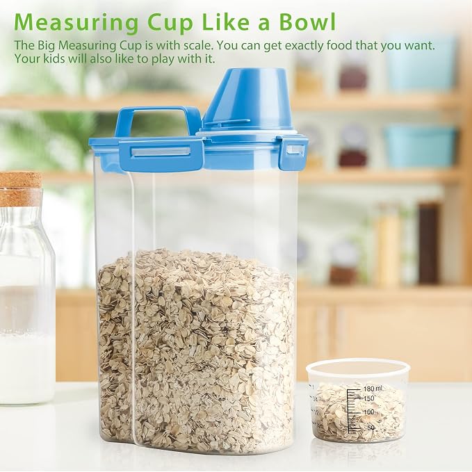 Rice Airtight Storage Container, 3 to 5Lbs Cereal Dry Food Flour Bin, Pet Dog - Image 5