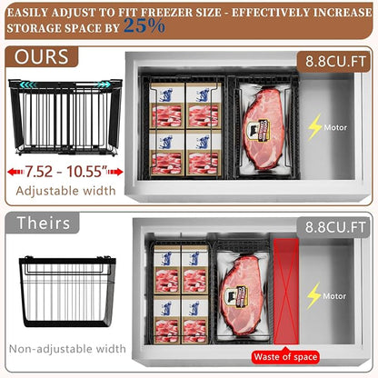Large Freezer Organizer Bins，Upgraded Bottom Leak-Proof net，Fit 5 to 9 Cu Ft - Image 2