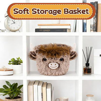 Highland Cow Plush Basket, Highland Cow Gift Basket - Image 4