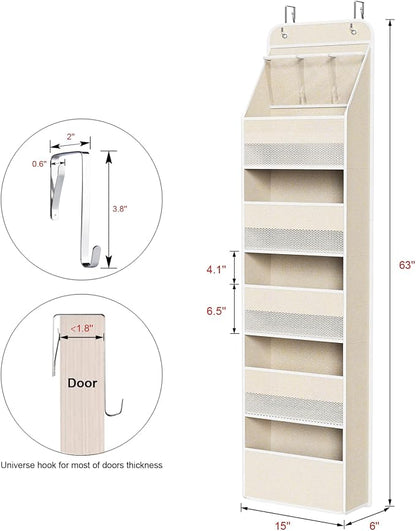 Univivi 6-Shelf Over Door Hanging Organizer Fabric Baby Door Storage - Image 3