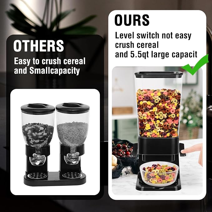 Cereal Dispenser Countertop, 5.5L Cereal Containers Storage Dispenser - Image 7