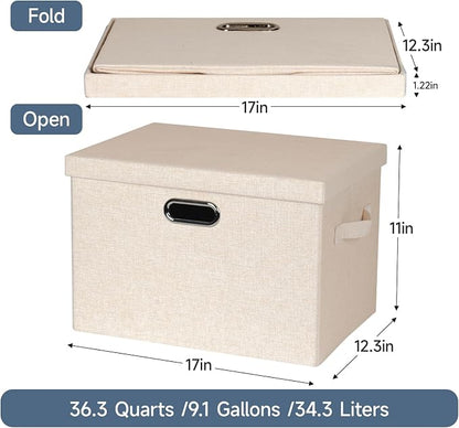 Large 17" 36 Quart Collapsible Stackable Storage Bins - Image 2