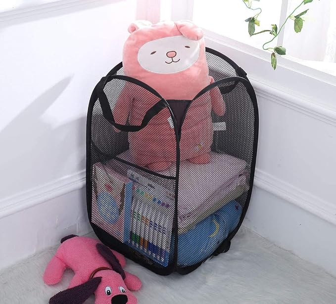 Larpur Popup Mesh Laundry Basket, Collapsible and Portable Clothes Washing - Image 7