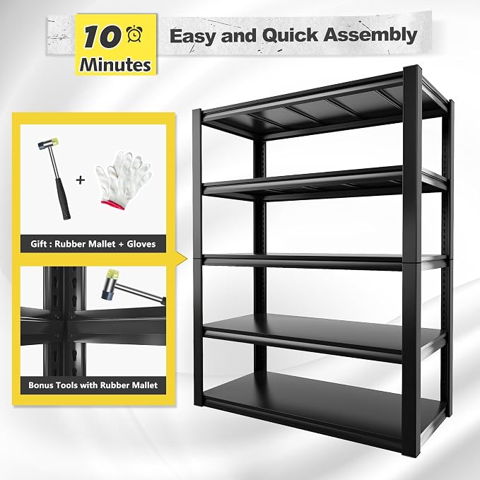 REIBII Garage Shelving Heavy Duty Storage Shelves, Extra Large Adjustable - Image 8