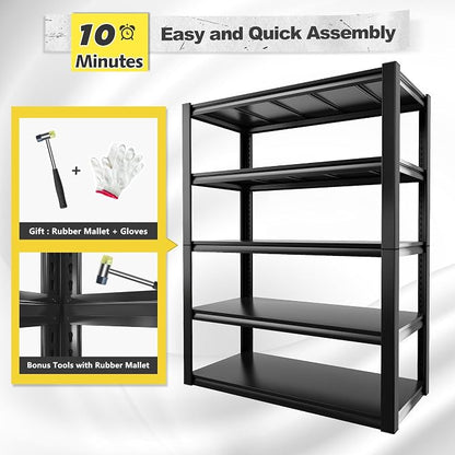 REIBII Storage Shelves Heavy Duty Garage Shelving 72" Adjustable Metal Shelves - Image 8