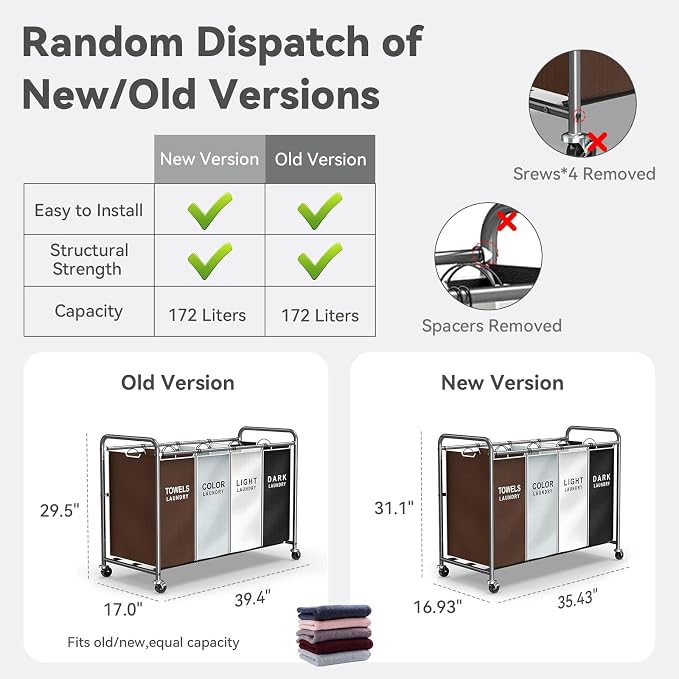 ROMOON Laundry Hamper Sorter Cart: 4-Section Organizer - Image 6