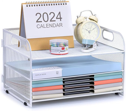 3-Tier Letter Tray Paper Organizer by Home