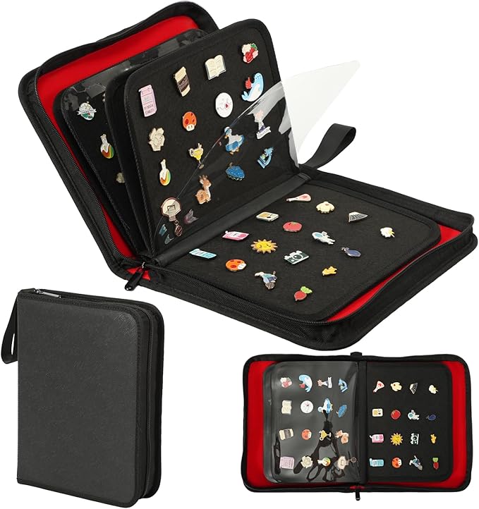 Enamel Pin Display Book, 6-Page Pin Trading Book, Portable Pin Bag and Pin Board by Oeun+fan