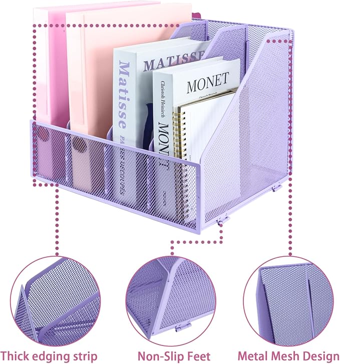 Desk Organizers, Metal Magazine File Holder - Image 3
