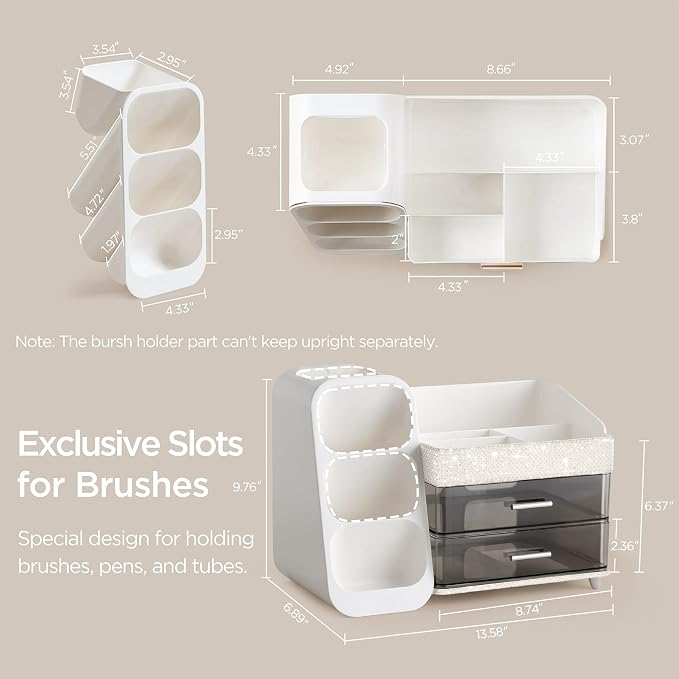 HBlife Makeup Organizer with Brush Holder - Image 3